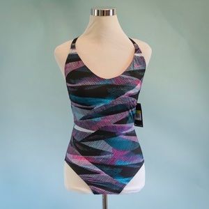 Nike M Printed Cross Back Swimsuit